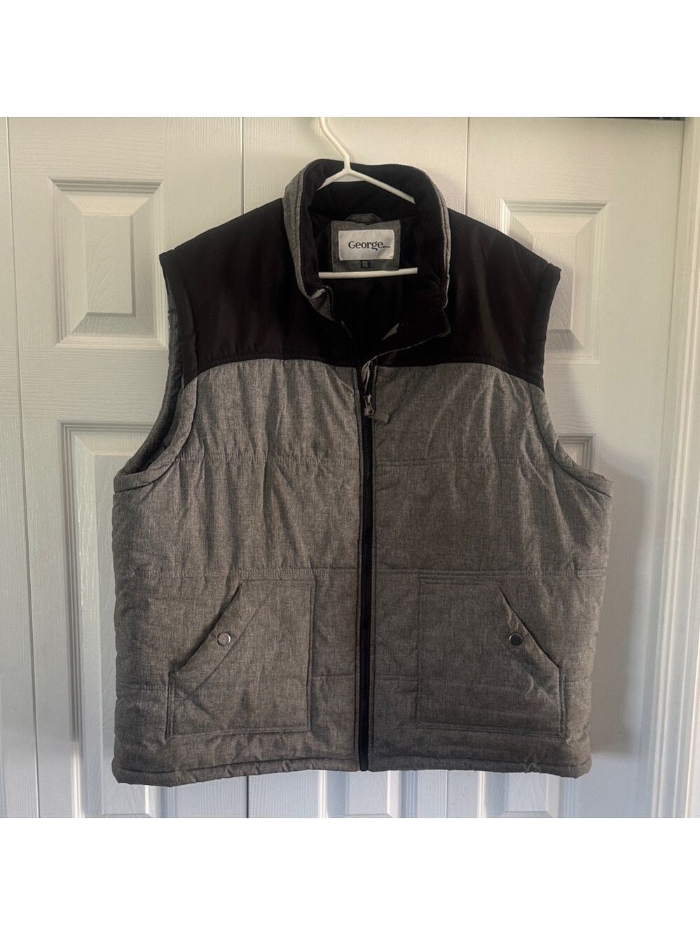 George Men's Charcoal and Black Vest